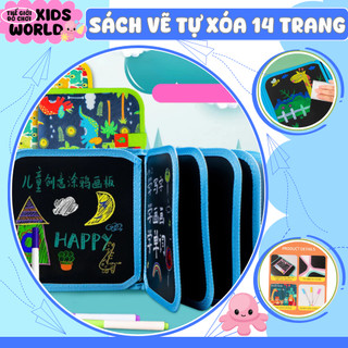  TẶNG BÚT  Sổ vẽ tự xoá graffiti phát sáng cho bé mẫu mới tặng kèm bút và bông lau 