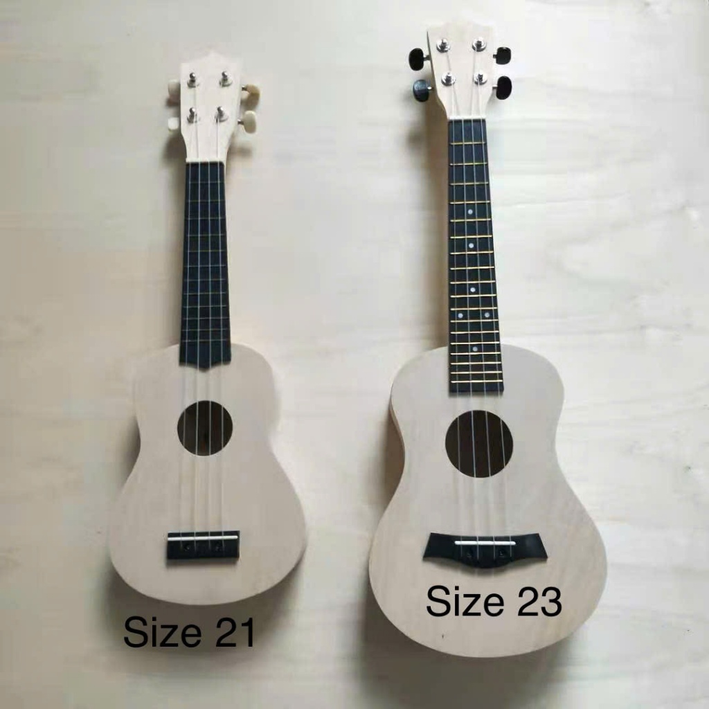 Đàn ukulele soprano size 21 inch nhiều hình, ukulele gỗ mộc tự sơn tặng màu và cọ