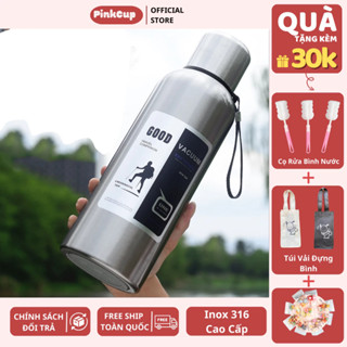 Bình giữ nhiệt GOODD, Bình Nước Giữ Nhiệt Nóng Lạnh 24H PINKCUP Không Đổ Mồ Hôi Inox 316 An Toàn Cao Cấp Chống Gỉ - PC33