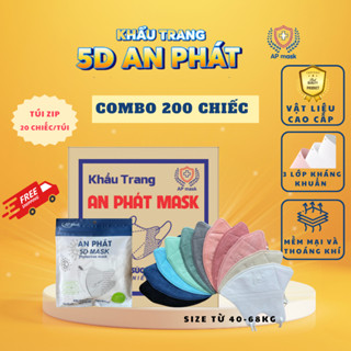 200 chiếc khẩu trang 5D người lớn  AN PHÁT chống bụi mịn và chống tia UV
