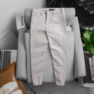  Quần dài kaki nam màu xám trắng  be PLUXURY chất cotton mặc mát vải mịn dày co giãn thoải mái khi hoạt động 