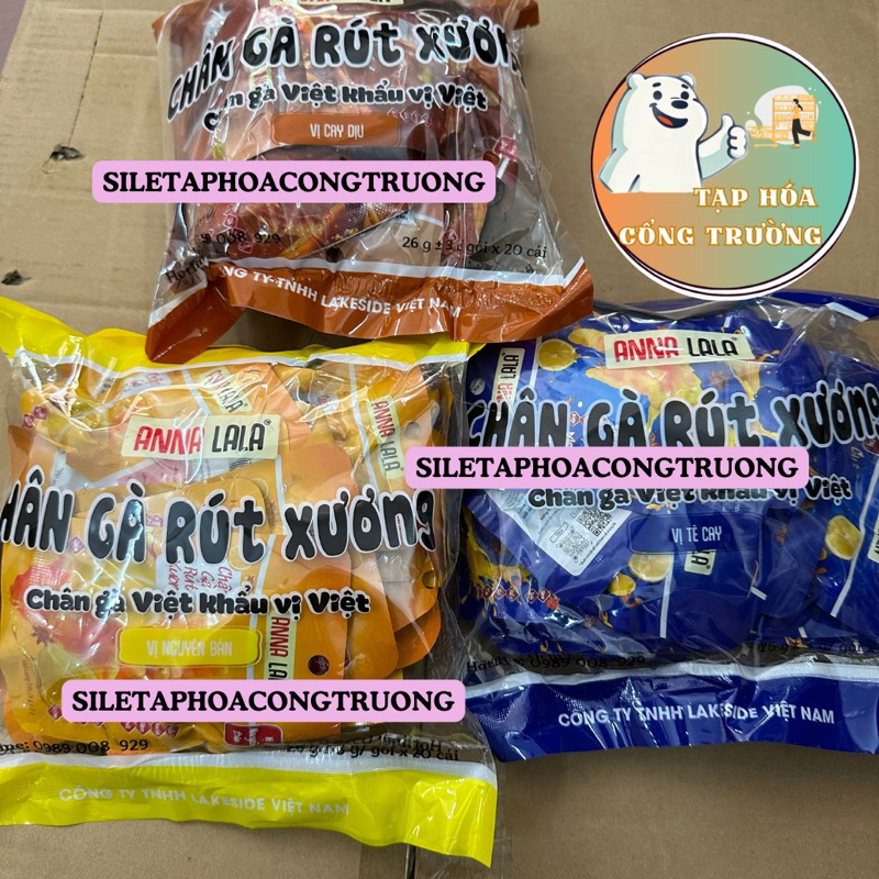 Bán sỉ Chân gà rút xương Anla lala chân gà việt nam bịch 20 gói thơm ngon hấp dẫn.