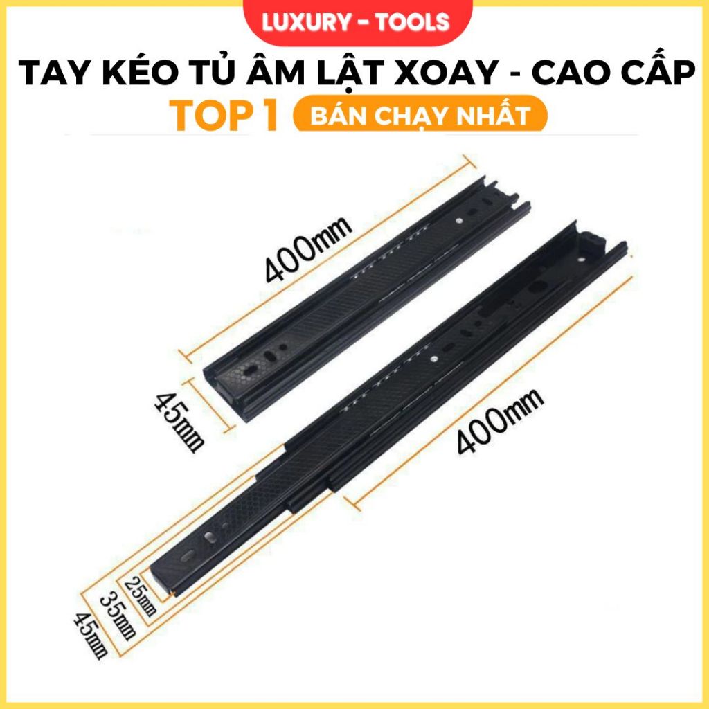 Ray trượt bi 3 tầng thép sơn tĩnh điện( có giảm chấn )Ray trượt bi 3 tầng thép sơn tĩnh điện có giảm