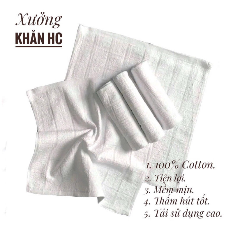 (Giá Sỉ) khăn lau đa năng vuông trắng 25x25, làm khăn lau bát, khăn lau bàn thờ, khăn lau đa năng