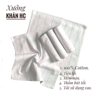 (Giá Sỉ) khăn lau đa năng vuông trắng 25x25, làm khăn lau bát, khăn lau bàn thờ, khăn lau đa năng