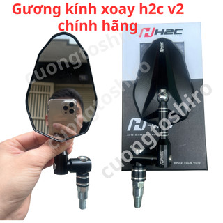  Gương H2C mẫu v1 v2 v5 mới 2025 lắp xe máy như wave ab exciter winner full nhôm CNC mặt kính trắng nhìn sắc nét 
