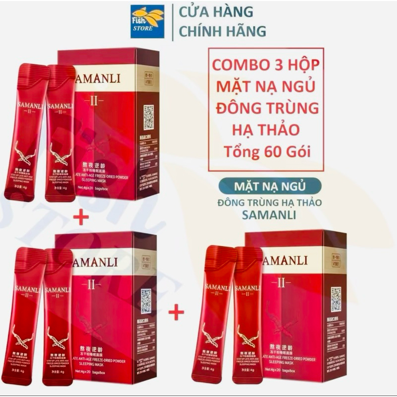 ( COMBO 3 HỘP ) MẶT NẠ NGỦ SAMANLI ĐÔNG TRÙNG TỔNG 60 GÓI