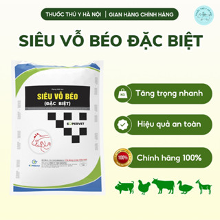 Siêu Vỗ Béo (ĐẶC BIỆT) SUPERVET Giúp Đàn Vật Nuôi Bổ Sung Các Dinh Dưỡng, Tăng Cân Cho Vật Nuôi 1KG