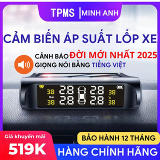  Cảm biến TPMS ô tô 2025 đo áp suất lốp nhiệt độ hiển thị realtime cảnh báo sớm an toàn 
