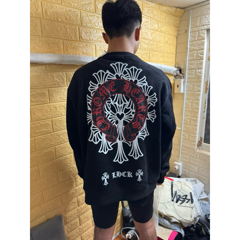 (Premium) Áo Sweater Chrome Hearts Red Unisex Nỉ Cotton Cao Cấp - Luxy Authentic