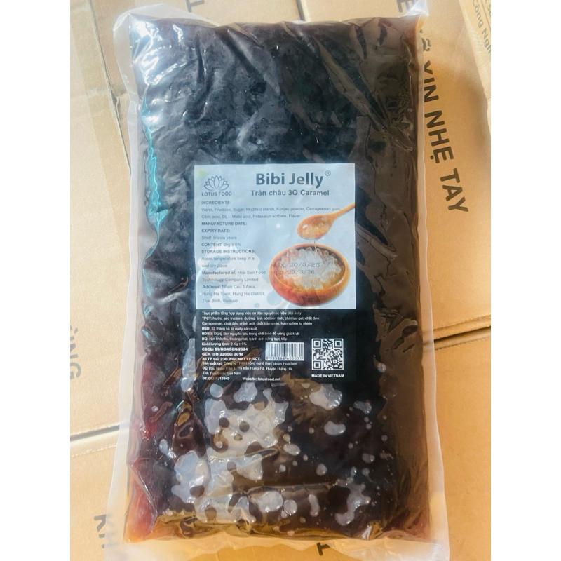 trân châu 3q bibi caramen (đen) 2kg