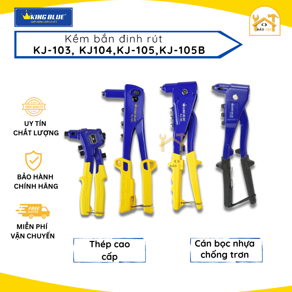Kìm rút đinh Rive Kingblue trợ lực công nghiệp KJ- 103/ KJ-104/ KJ-105/ KJ-105B - Hàng chính hãng