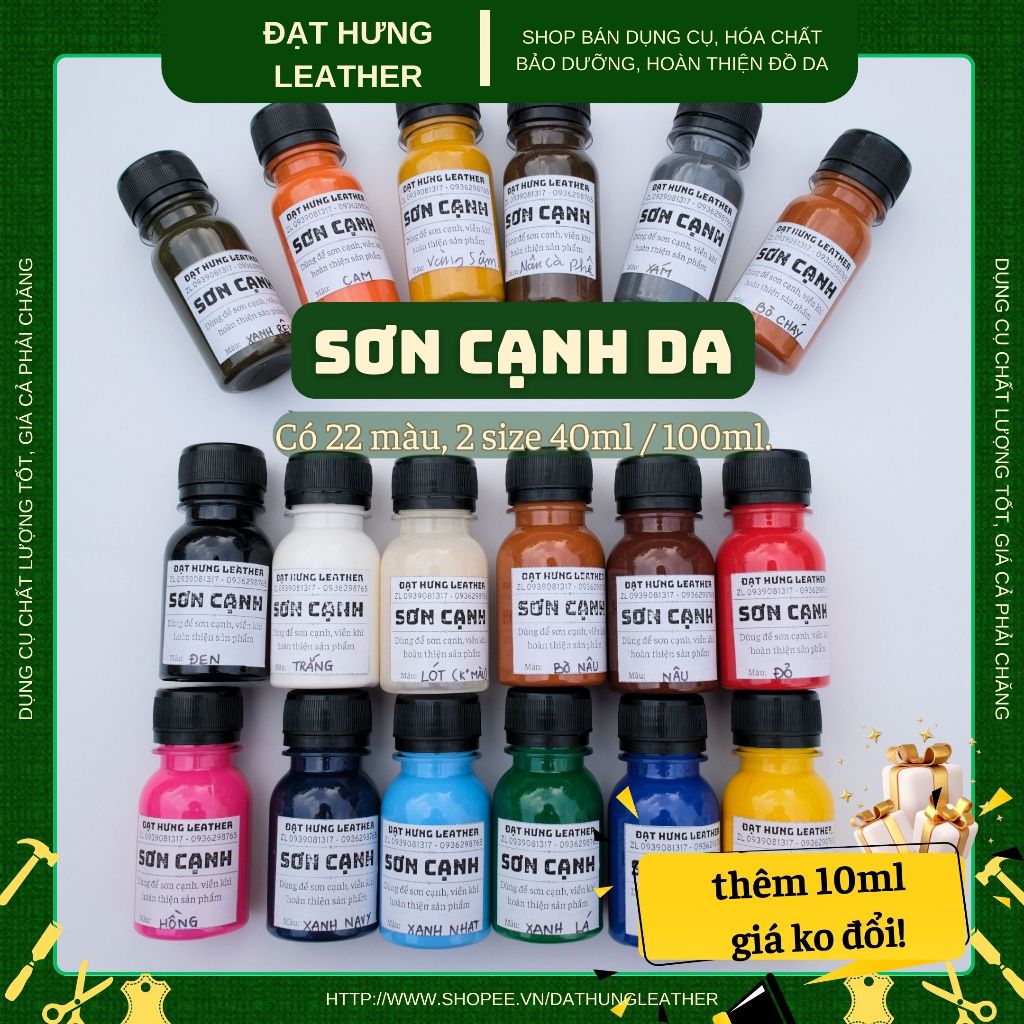 Sơn Cạnh Đủ Màu 40ml Sơn Sửa Viền Túi Da 100ml