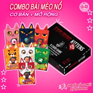  COMBO MÈO NỔ CƠ BẢN VÀ 8 BẢN MỞ RỘNG Việt hoá - Exploding Kittens - Make Game Card 