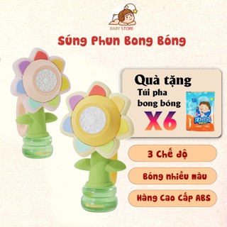 Súng Bắn Bong Bóng Hoa Hướng Dương Phát Sáng LED 7 Màu - Đồ Chơi Thổi Bong Bóng Xà Phòng Cho Trẻ Em