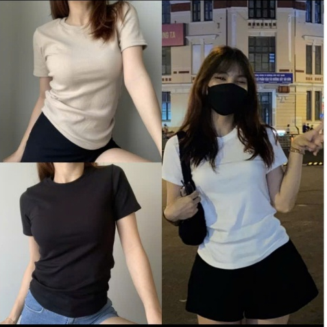 ÁO THUN BABY TEE TRƠN , BASIC TEE FORM ÔM, BABY TEE BODY | BigBuy360 - bigbuy360.vn