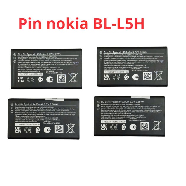Pin nokia BL-L5H 1450Mah, thay thế khi pin phồng không sạc được