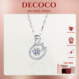 Dây chuyền nữ DECOCO Aqua thiên nga đá nhảy mạ vàng trắng (kèm Túi giấy + Hộp + Thiệp)