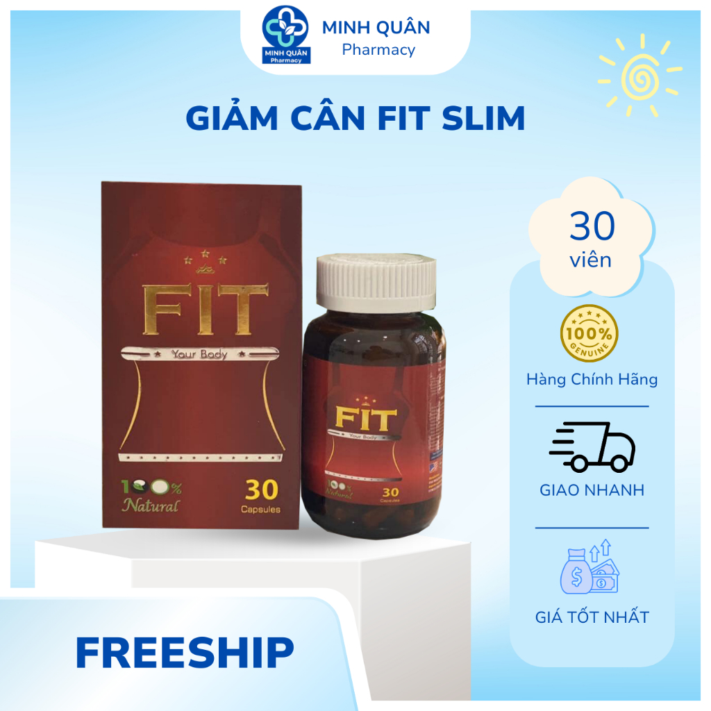 Viên uống giảm cân Fit Slim USA⚡Chính Hãng⚡ 30 viên - Giảm cân, giảm béo hiệu quả không gây mệt