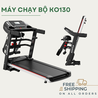 Máy chạy bộ điện gia đình KO130 tốc độ tối đa 14km/h gấp gọn, tặng kèm 2 tạ tay, máy rung mỡ bụng