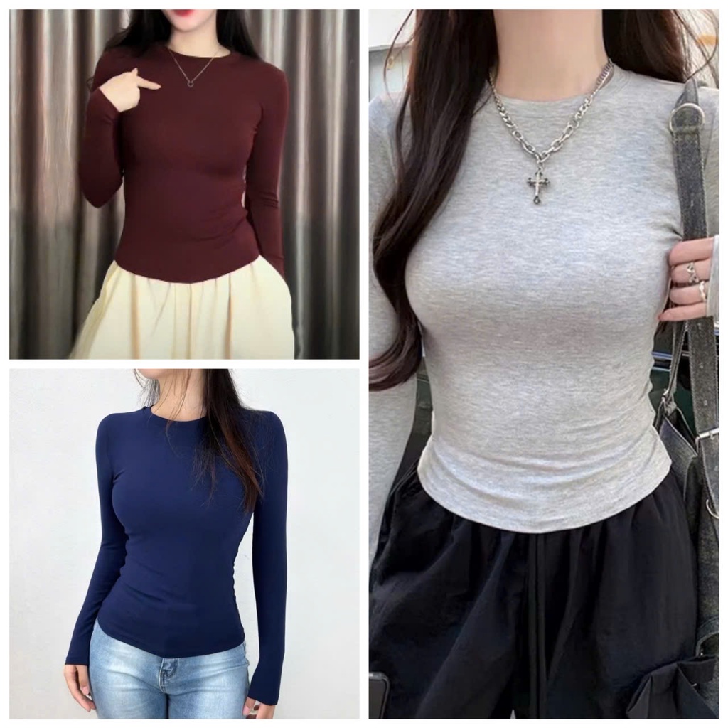 Áo Thun Dài Tay Nữ Thắt Eo Ôm Body Quyến Rũ Vải Cotton Zip Dầy Dặn Mềm Mịn MA115 | BigBuy360 - bigbuy360.vn