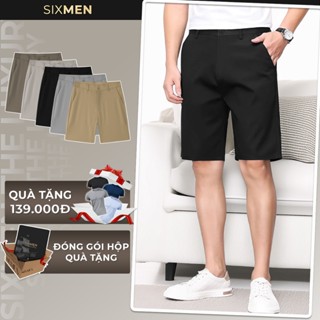 Quần Short Kaki Tây nam SIXMEN [Tặng Kèm Hộp Quà] vải kaki tây xuất xịn, lưng đai chun thoải mái, chuẩn form