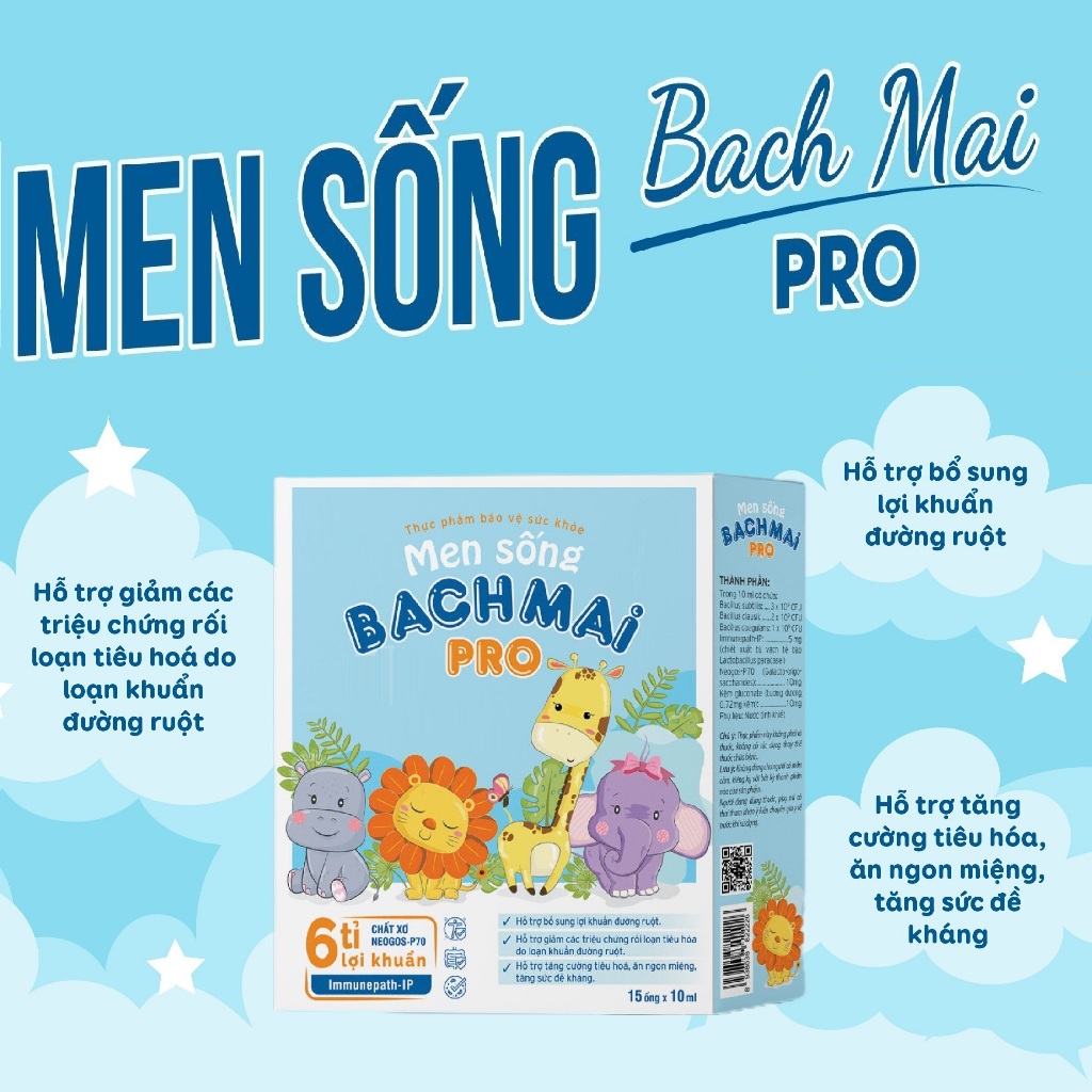 MEN SỐNG BẠCH MAI PRO [HỘP 15 ỐNG-DATE MỚI]