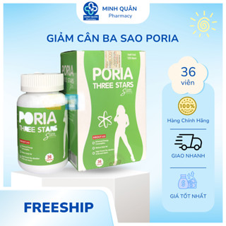 Giảm Cân Ba Sao Poria Three Stars Slim Capsules Phục Linh (Hộp 36 Viên ) Che tên sản phẩm
