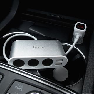 Tẩu Sạc Điện Thoại Ô tô Xe Hơi Mở Rộng 3 Cổng Cao Cấp HOCO Z13 Có Dây Nối Dài