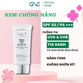 Kem chống nắng nâng tone GSC Triple Sun Block 50ml phổ rộng cho da dầu mụn, da khô, da nhay cảm