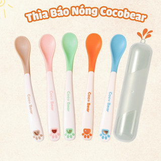 Thìa ăn dặm silicone báo nóng Cocobear cho bé ăn dặm Shopmegold1