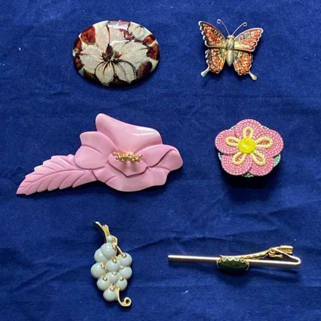 [Luôn cập nhật mới] Thanh lý pass si Nhật vintage cổ điển trâm cài áo huy hiệu kẹp cà vạt hoa gốm sứ