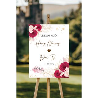 Bảng welcome đám cưới, bảng tên cưới, bảng để cổng cưới (KHÔNG KÈM CHÂN GỖ)