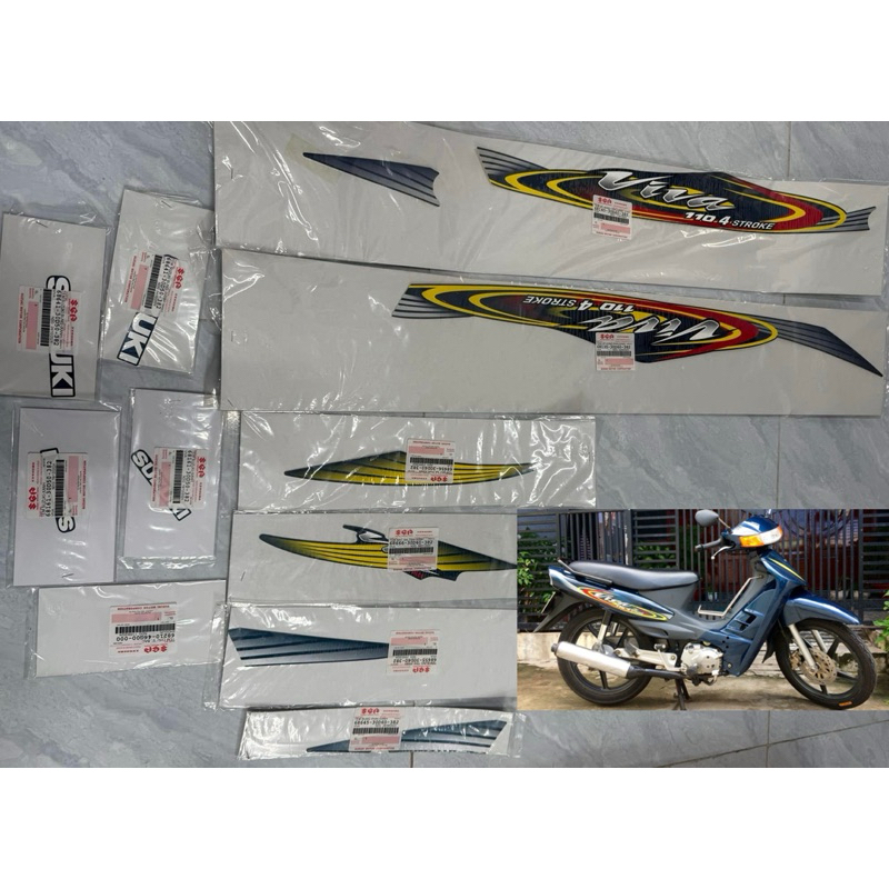 bộ tem viva 110 suzuki chính hãng xanh 2006
