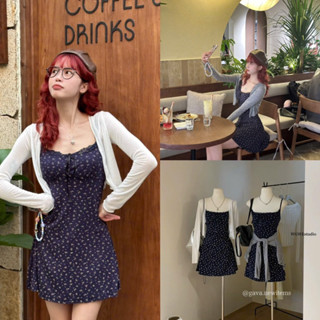 Set Cadigan mix váy hoa 2s phối ren hottrend 2 màu siêu xinh-Dành cho Nữ