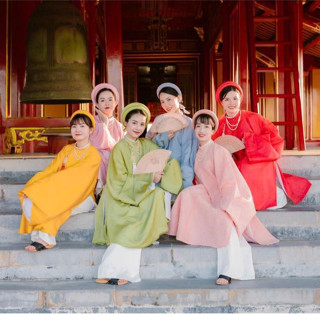  Áo tấc cổ phục việt nam áo ngũ thân tay thụng nữ vải lụa tây thi áo 1 lớp . Việt Phục Cổ Trang  EmÂy 