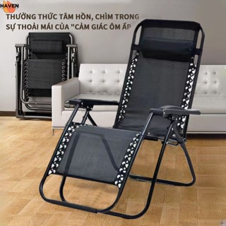 Ghế gấp xếp thư giãn cao cấp  khung tròn  tải trọng 300kg, ghế bố, Vải lưới, không thấm nước-Ghế thư giãn