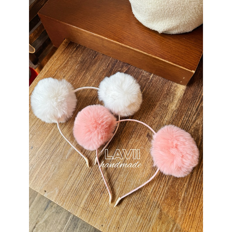 Bờm ( cài ) tóc cục bông mềm mịn by Sansan