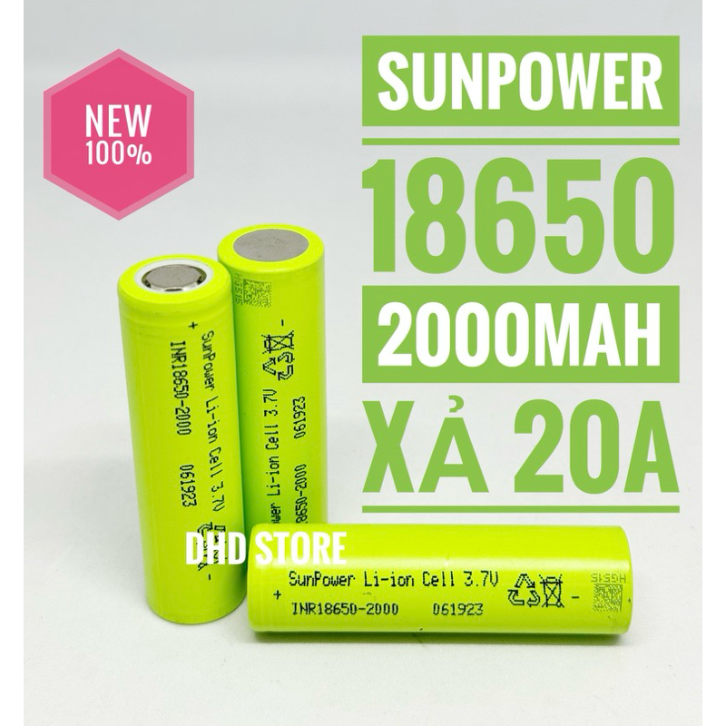 [DHD] Cell pin 18650 Sunpower 2000mah mới 100%