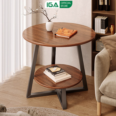 Bàn trà sofa 2 tầng thiết kế ấn tượng khung sắt sơn tĩnh điện thương hiệu IGA - GM206