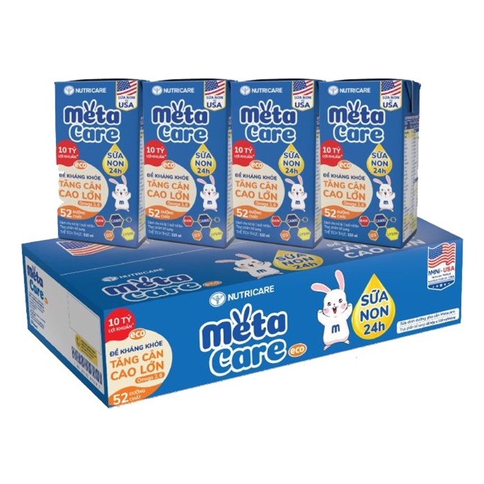 1 Thùng 48 Hộp 110ml Sữa Pha Sẵn MetaCare Xanh, Vàng – Giải Pháp Dinh Dưỡng Hoàn Hảo Cho Bé Trên 1 T