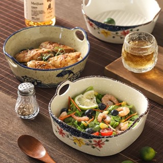 Bát sứ nướng bánh Cá và Hoa dùng cho Lò nướng, decor món ăn chất liệu sứ cao cấp phong cách cổ điển