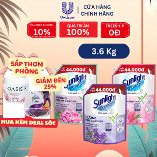 Nước Lau Sàn Sunlight Túi 3.6Kg Tinh Dầu Thảo Mộc Hoa Lavender | Hoa Hạ & Bạc Hà | Lily & Hương Thảo