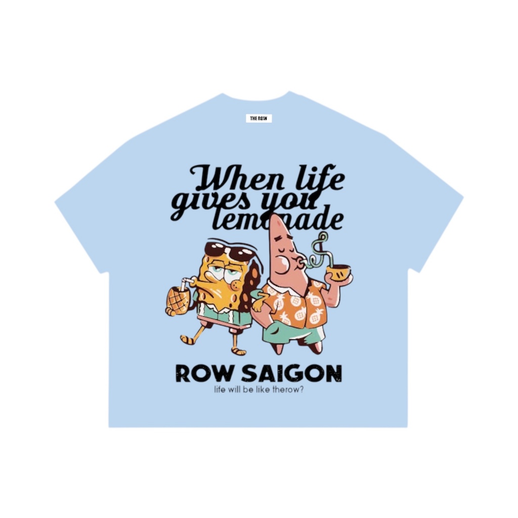 Áo Thun Big Boxy Local Brand THEROW Tay Ngắn Cotton "Patrick & Spongebob " Hoạt Hình Bọt Biển Unisex Nam Nữ Hot Trend | BigBuy360 - bigbuy360.vn