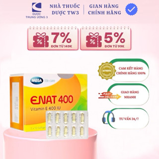 [Chính hãng] Viên uống Vitamin E ENAT 400IU Chống Lão Hóa, Rạn Da, Nám Sạm Da.....Chuẩn Bị Mang Thai