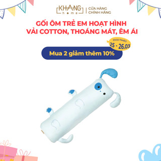 Gối Ôm Trẻ Em Hoạt Hình Khang Home - Vải 100% Cotton, Thoáng Mát, Êm Ái