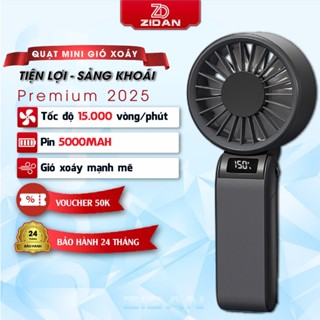 Quạt cầm tay gấp gọn ZiDan LiFe 5-Dung luọng pin 5000mah-3 màu đen trắng vàng hàng chính hãng bảo hành 24 tháng