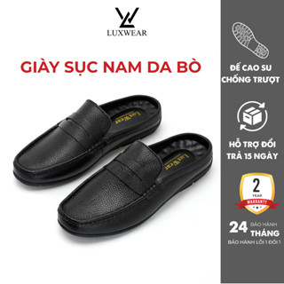 Giày sục nam da bò cao cấp chống nhăn LuxWear Mule Slip-on sang trọng, thanh lịch BH 24 tháng GS04