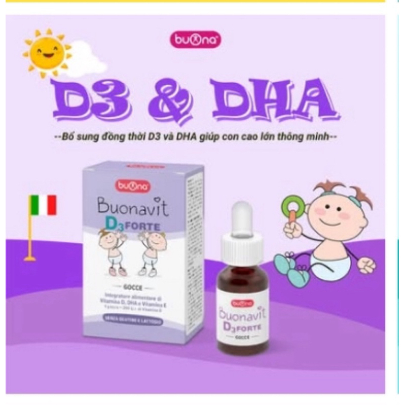 BUONAVIT D3 FORTE- Bổ sung Canxi và DHA cho trẻ