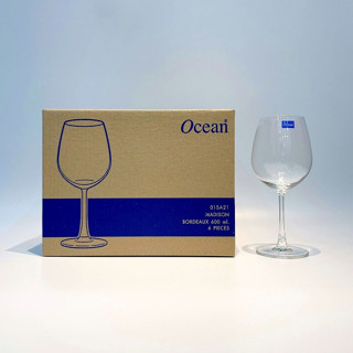 Bộ 6 ly rượu vang thủy tinh thái lan uống vang đỏ Ocean Madison Bordeaux 15A21 dung tích 600ml